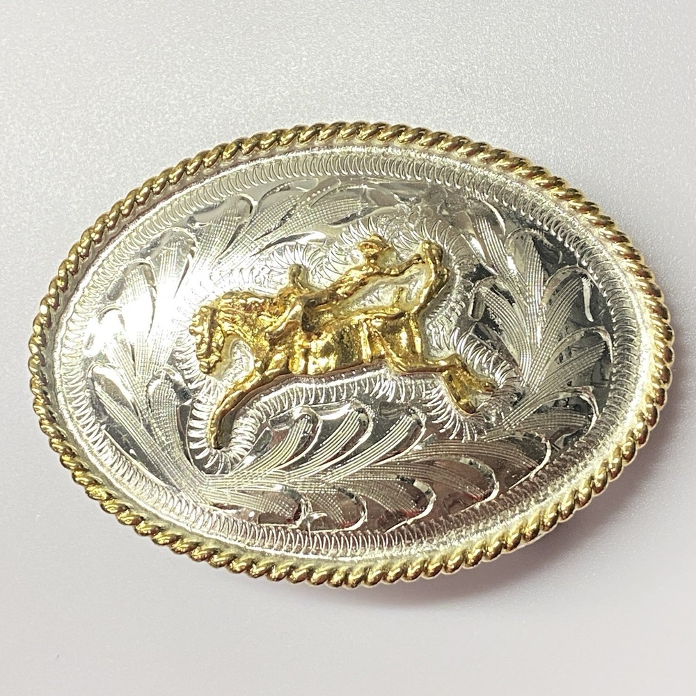 Custom‎ Equestrian Rodeo Cowboy Western Belt Buckle Stamped Bernal Alpaca Mexico